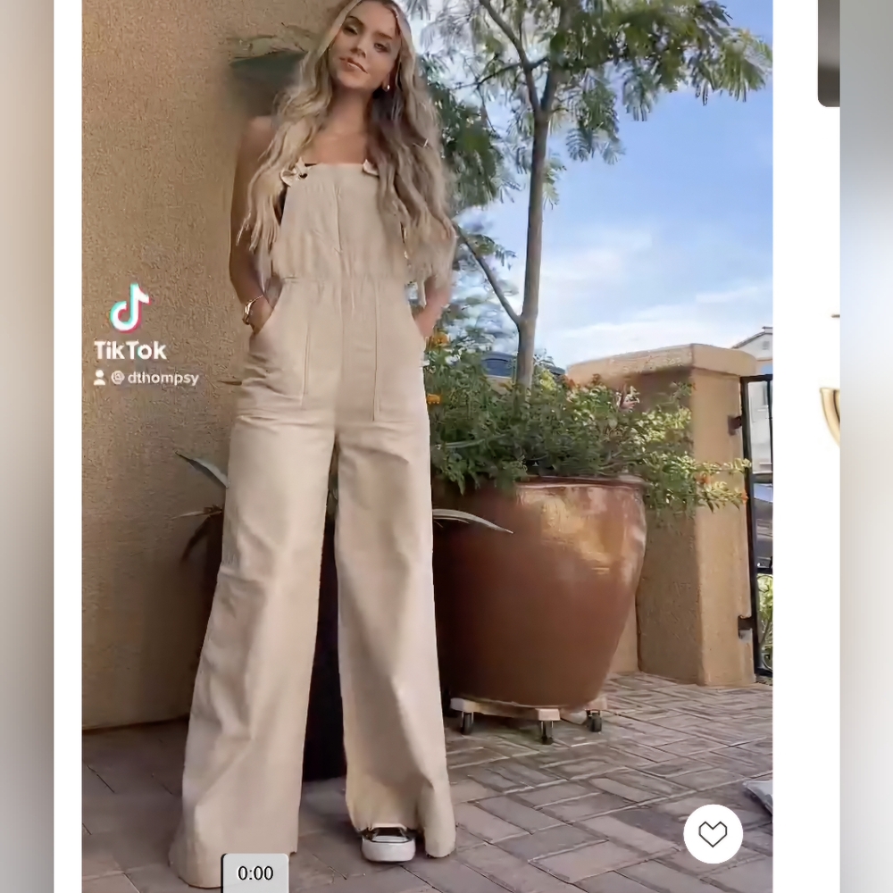 Anthropologie wide leg overalls